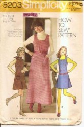 5203 72 YOUNG JR TEEN MINI TO MAXI JUMPER PATTERN 7/8 BUST 29